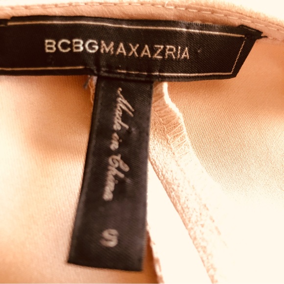 BBCBGMaxazria Faux Suede Flounce Blush Sleeveless Dress Size S - Picture 7 of 7